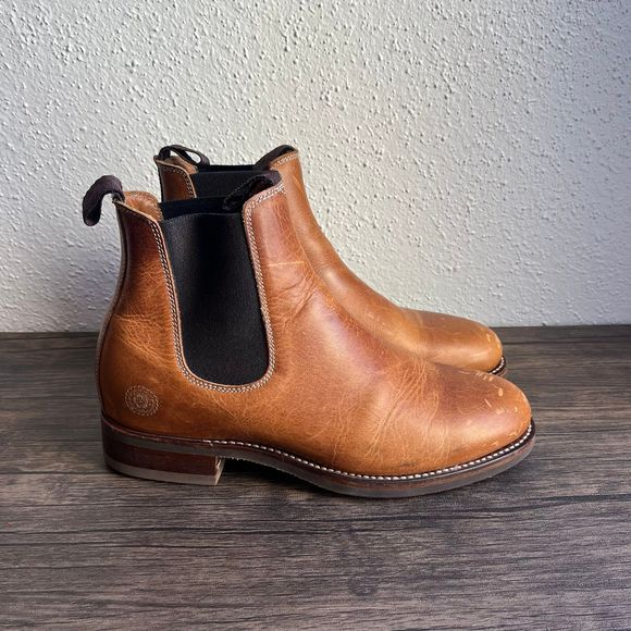Ranch Road All Weather Calhoun Chelsea‎ Pull On Boots Brown Leather Mens Size 8 - Picture 1 of 7